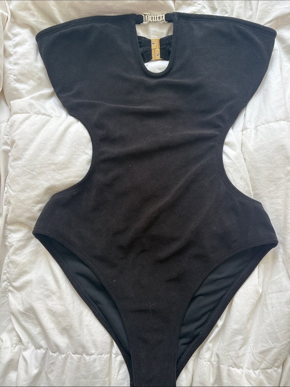 Juicy Couture NWT Black Terrycloth Monokini